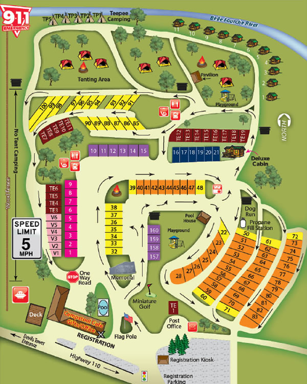 Devils Tower Campground Map